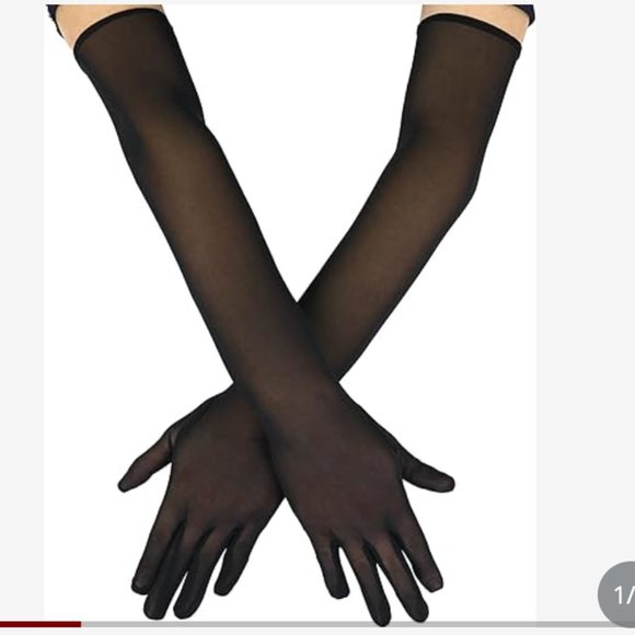 Vin Beauty Black Mesh Gloves And 2 Ceramic Miniature Teacups With Wooden Handle - Picture 1 of 4